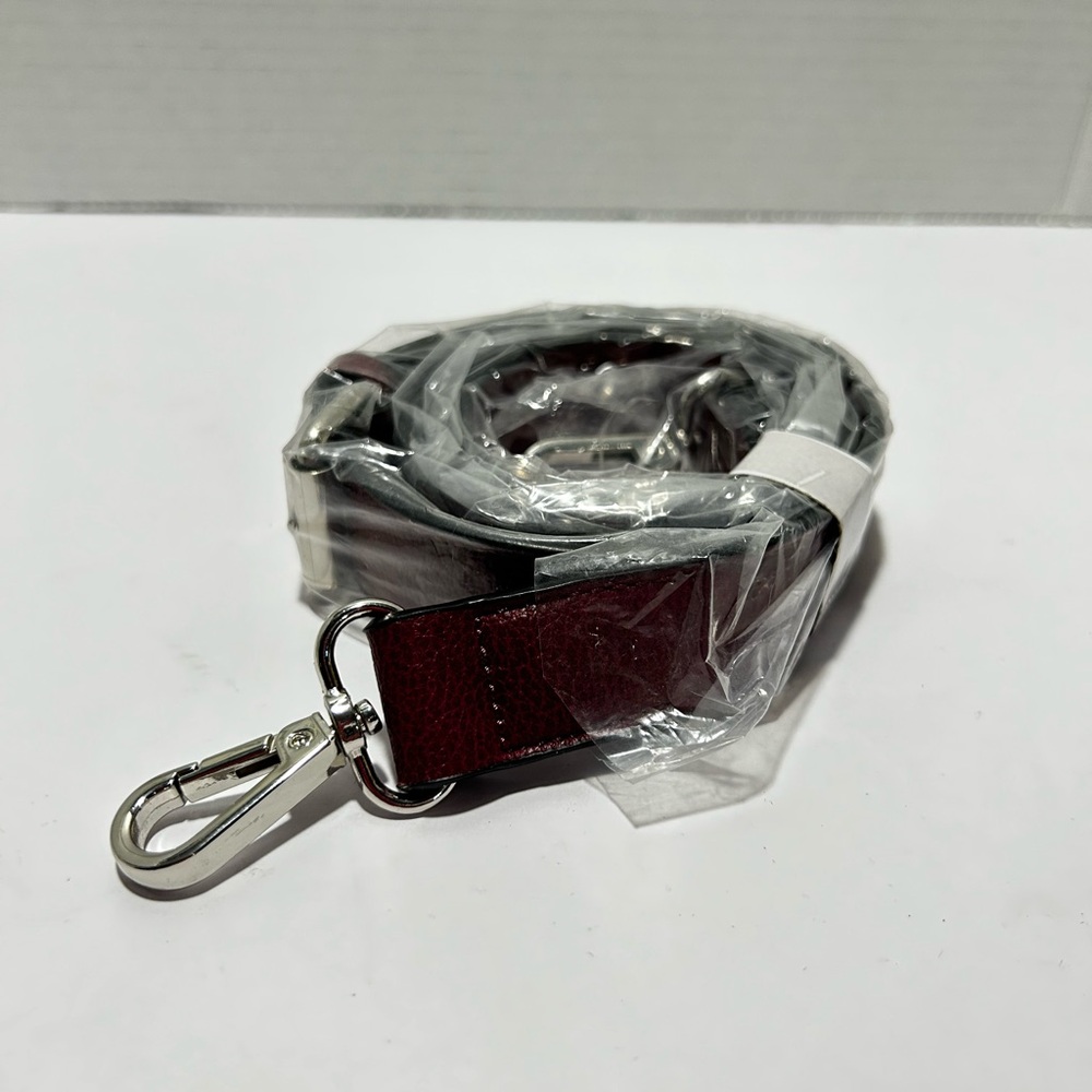 Burgundy Leather Strap with Silver Clasp